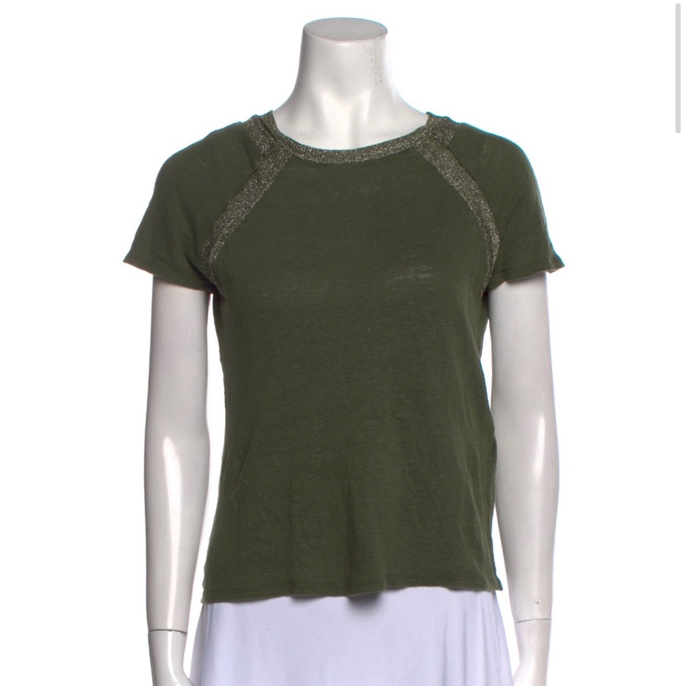 Maje crew neck short sleeve t shirt linen